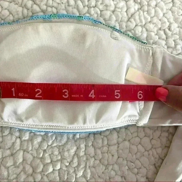 Victoria’s Secret Multicolored Pastel Embellish Tube Tie Back Bikini Top Size S - Picture 10 of 12